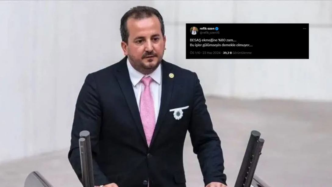 Büyükşehir’de ekmeğe gelen zamdan sonra AK Parti  Milletvekili eleştirdi